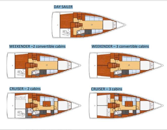 Oceanis 38 proposed layouts ©  SW